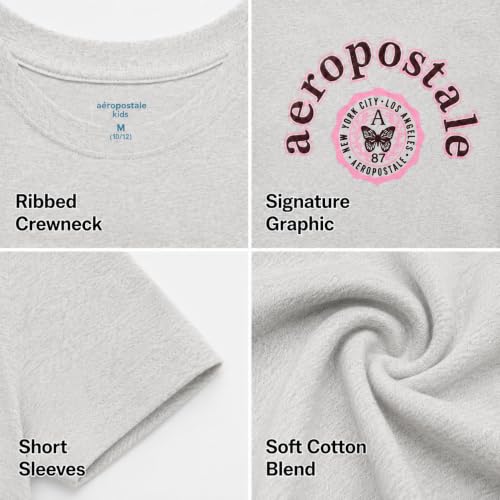 Image of Girls T-Shirts, Soft Cotton Blend Short Sleeve Crewneck Logo Tee (7-16) | Breathable Everyday Feel, Fun Graphic Personality, Pairs with Jeans, Skirts & Leggings for School, Play & Weekends