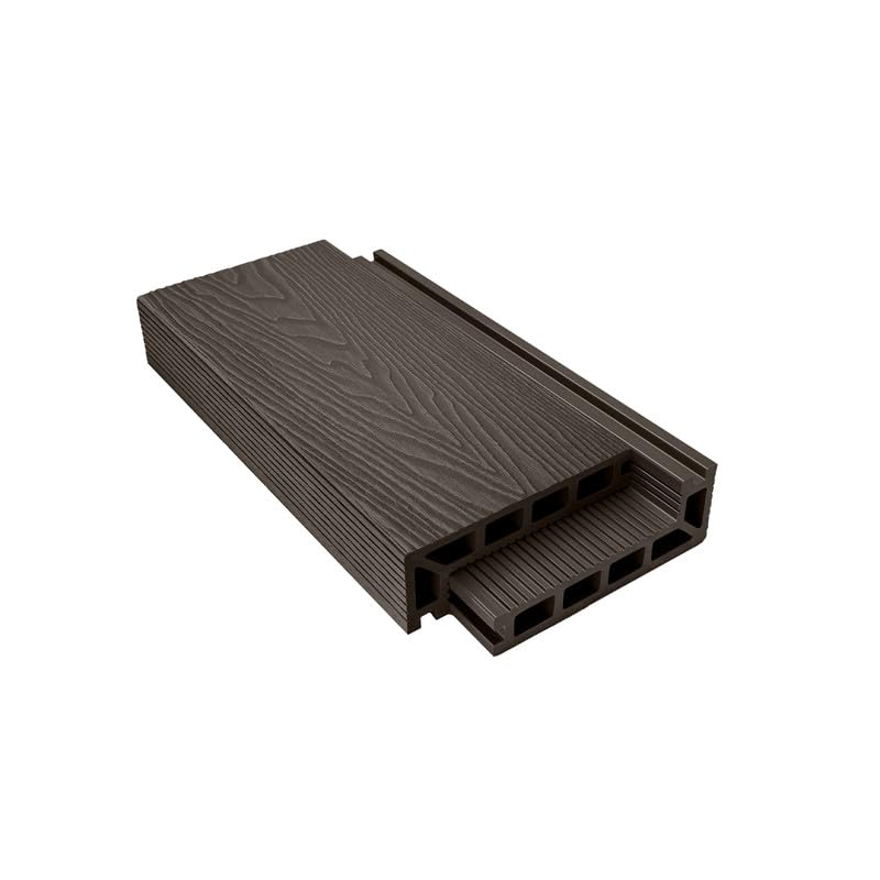 Tuda Grass Direct | 3.6m Composite Step Edge Board WPC – Deep Embossed Woodgrain Effect | Chocolate