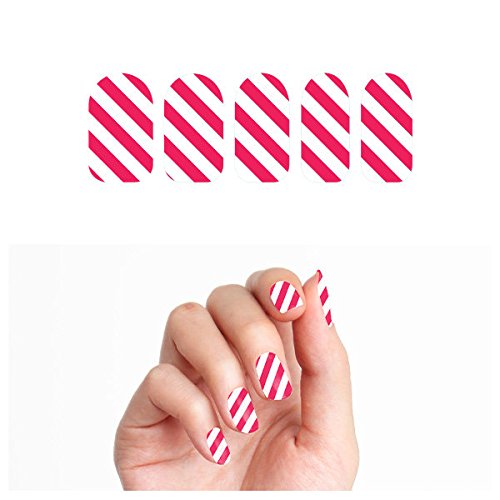 Tattify Christmas Candy Cane Nail Wraps - I Want Candy (Set of 22)