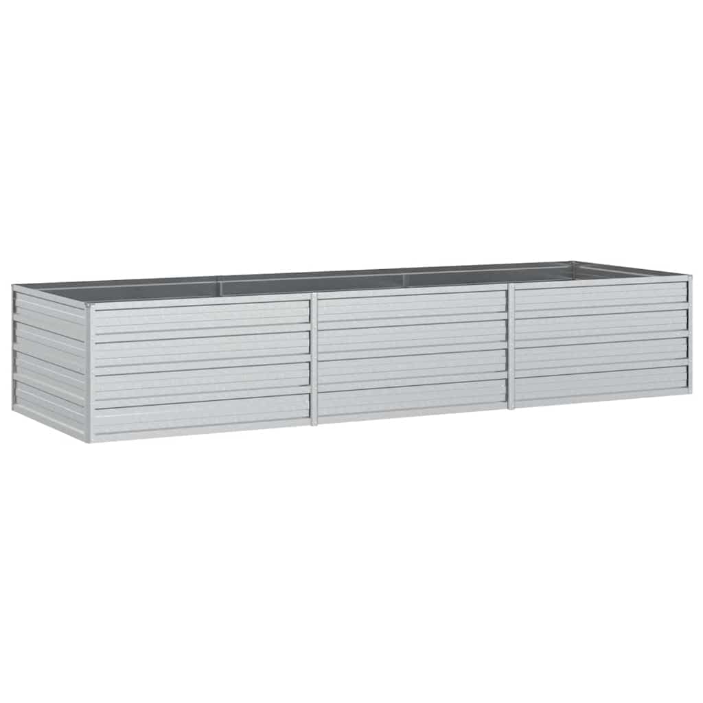 vidaXL Steel Raised Garden Bed - Silver - 45 x 240 x 80cm