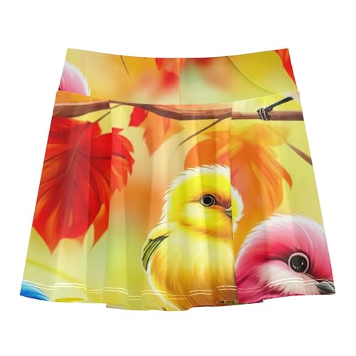Girls' Shorts Athletic Skorts Toddlers Tennis Skirts Casual School Cute Birds Orange 3t2