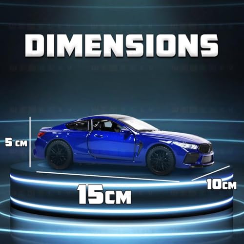 Image of VARIYA ENTERPRISE Exclusive Alloy Metal Pull Back Die-Cast Car Diecast Metal Pullback Toy Car with Openable 6 Doors,Light Music Boys Gifts Toys (1:32 B-M-W M8 - Black 1Color)