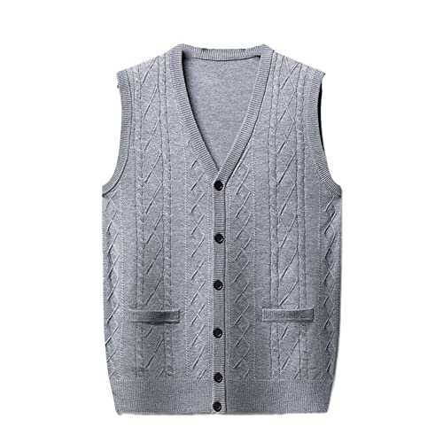 Gilet sans manches en laine pour homme avec poches pratiques et isolation