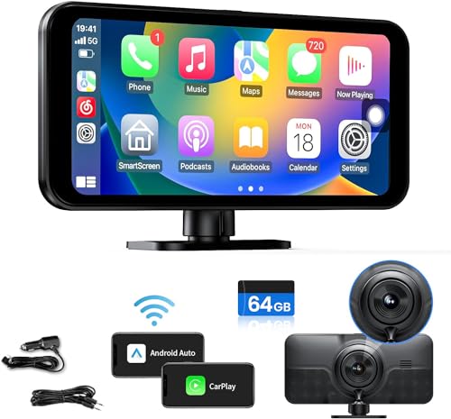 ポータブル ディスプレイオーディオ Carplay＆AndroidAuto対応...