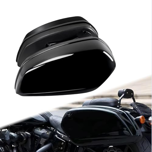 Alforjas duras negras para motocicleta compatibles con Harley Softail Low Rider 2018-2024, con kit de acoplamiento miniatura 1