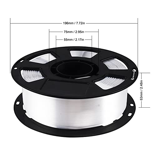Image of Silk Pearlescent Shiny Pearl White PLA Filament, 1kg 2.2lbs 1.75mm 3D Printing Material, Widely Support for FDM 3D Printer, Pack with Extra Filament Sample by BBLIFE