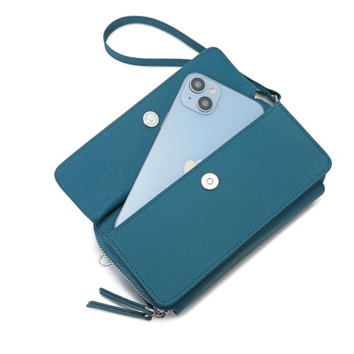 Image of Lanyani RFID Crossbody Wallet Wristlet Purse with Phone Pocket For Women Vegan Leather