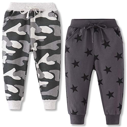 Image of Little Boys Jogger Pants Toddler Boys' Drawstring Elastic Waist Cotton Casual Sweatpants 1PC / 2 PCS Set