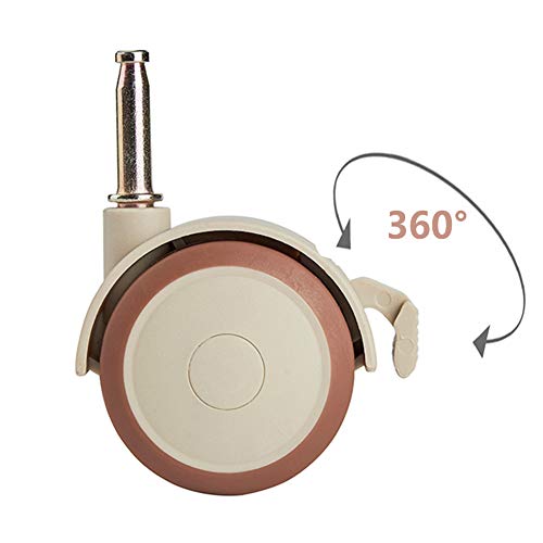 Roulettes de meubles à piston pivotantes 360° double roue en nylon robuste