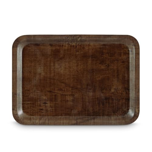 Image of Freelance Nature Kraft Serving Tray Chestnut, 43x61 cm, Rectangle, Non-Slip Surface, Decorative Anti-Skid Kitchen & Dining /Coffee Table Trays for Breakfast /Food /Tea - Brown, Made in Europe
