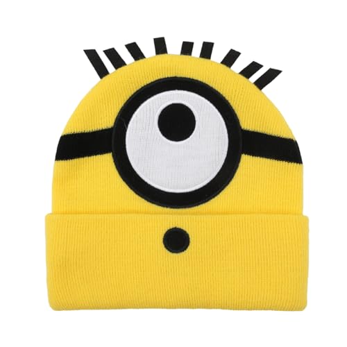 Despicable Me Stuart Big Face Yellow Cuff Beanie