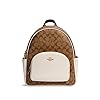 Coach Women’s Court Backpack In Signature Canvas (Khaki – Chalk)