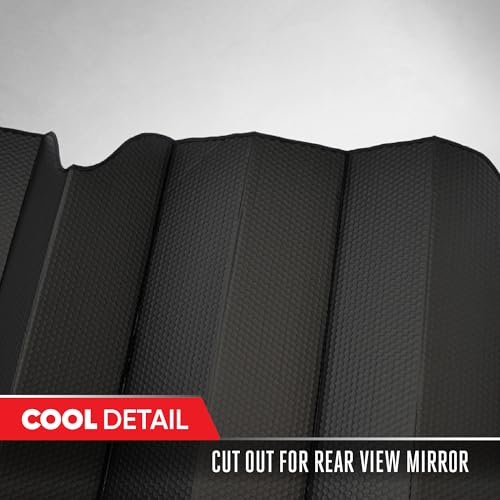 Image of Motor Trend Accordion Black Car Windshield Sun Shade - Car Sun Visor Sun Shade for Windshield - Window Shades for SUV & Truck - Dash Cover Sun Protection Window Shade Accessories - 58 inch x 24 inch