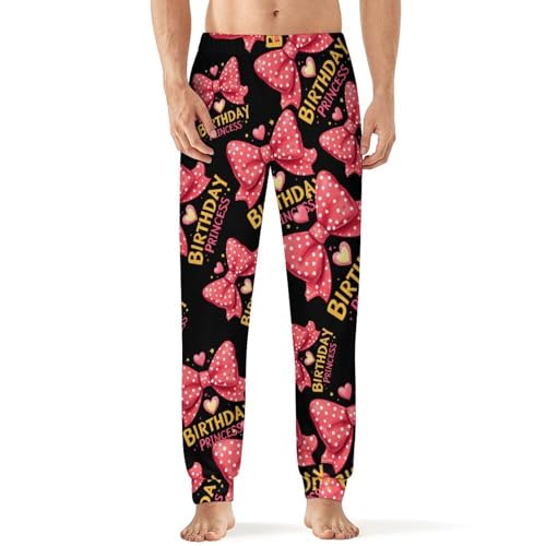 Birthday Princess Men's Pajamas Pants Lightweight Sleep Lounge Pant Pjs Bottoms Casual Sleepwear