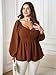 SCOMCHIC Women's Plus Size Blouses Long Sleeve Sweetheart Neckline Babydoll Ruffle Peplum Smocked Cute Casual Fall Tops Rust