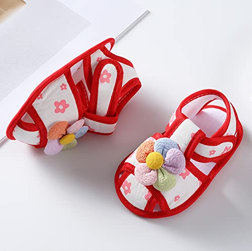 Baby Boys Girls Squeaky Pink Sandals Non-Slip Soft Rubber Sole Closed Toe Infant Flower Outdoor First Walkers Shoes4