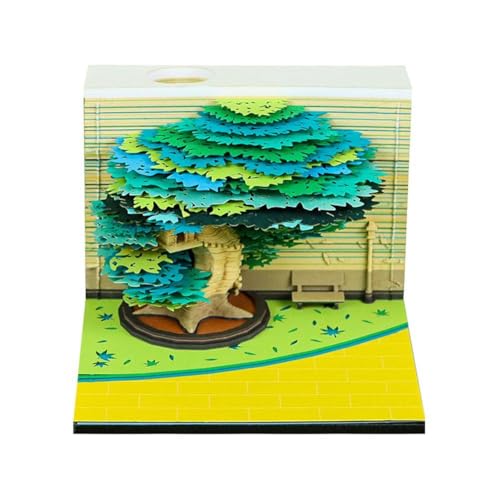2026 四季の木 3Dカレンダー 桜の木 3D付箋 便利貼り 紙彫刻アートクラフト 贈り物 デスクトップ置物 卓上装飾 創作カレンダー 手作り装飾アー?