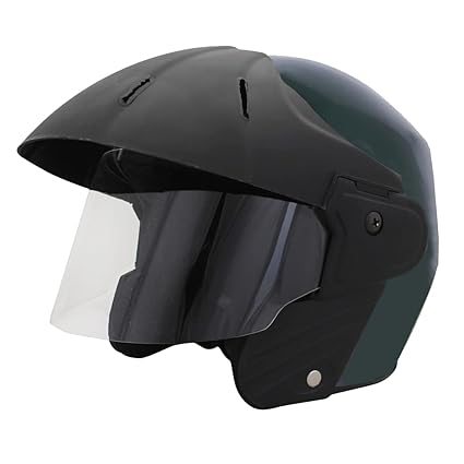 Sage Square Benz Power Plus || ISI Certified || Open Face Helmet for Unisex Adult (Green Glossy)