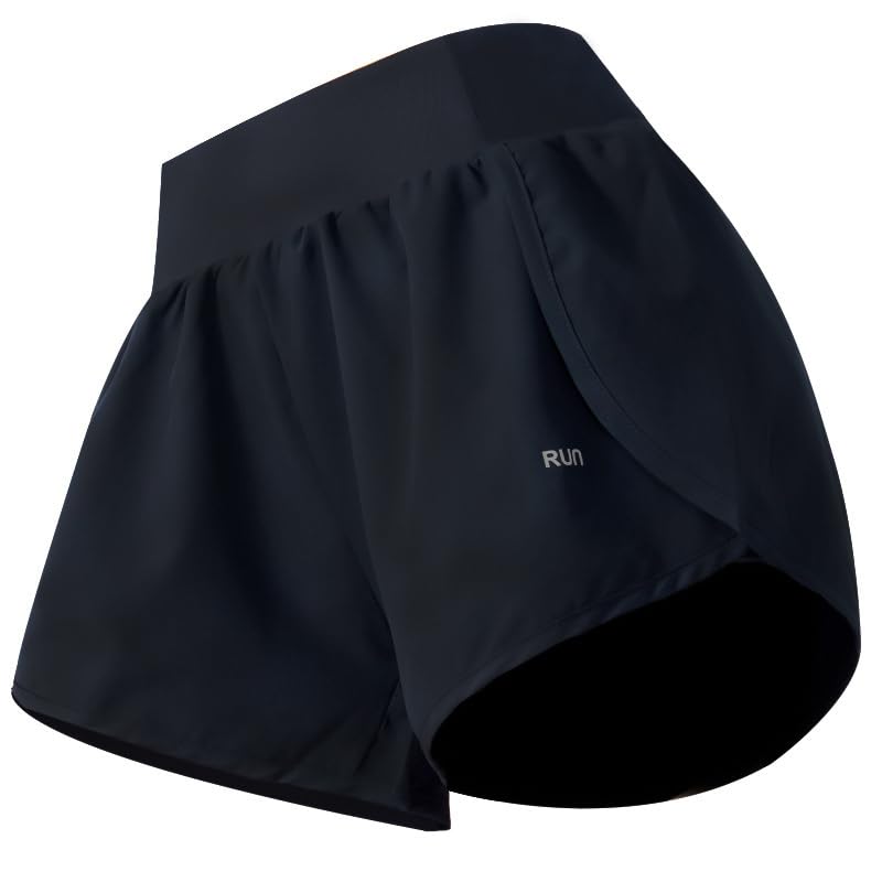 2 in 1 Gym Athletic Shorts Fitness Running with Inside Pockets Quick-Dry Breathable Sports Clothing