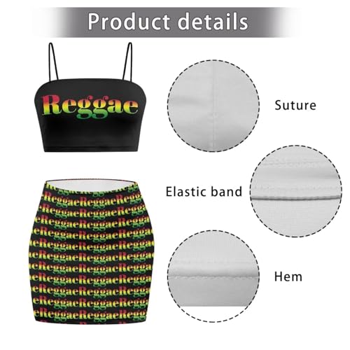 Image of 2025 Sexy Spaghetti Strap Crop Tops and Bodycon Skirt Casual 2 Piece Set S-4XL