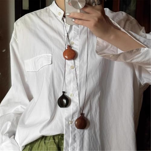 Adjustable Wood Liquor Bottle Necklace Multifuntional Jewelry Ethnic Styles Necklace for Artistic Event and Gatherings4