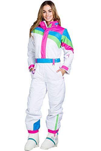Women's Dayglow Neon Rainbow Ski Suit - Stylish High-Performance Ski Suit: L