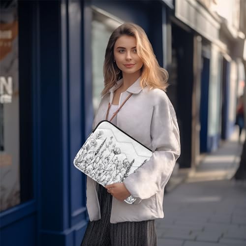 Funda para portátil 13-14 pulgadas con flores y resistencia al agua miniatura 7