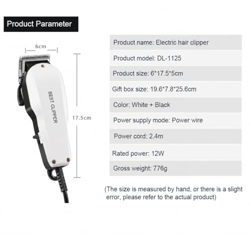 Image of Professional Pet Grooming Clipper for Dogs & Cats | Low Noise Electric Hair Trimmer with Stainless Steel Precision Blades | Powerful Motor | Corded Animal Fur Clipper for Thick, Long & Curly Coats | Home Grooming Kit