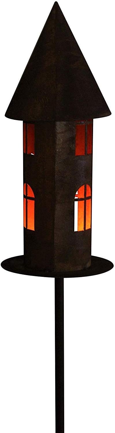Edelrost Garten Deko Windlicht Vogelhaus Naturrost rostige Dekoration Gartenstecker Beetstecker Topfstecker Landhaus Kerzenhalter Vogelfutterhaus rund auf Platte Futterhaus