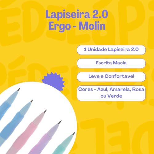 Lapiseira Escolar Grafite 2.0 Ergonômica Tons Pastéis 1 Uni. Azul