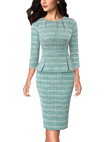 Image of VFSHOW Womens Peplum Work Business Office Church Bodycon Sheath Dress