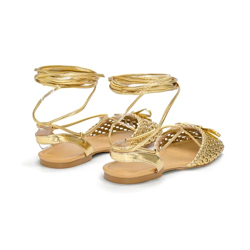 Close Toe Lace Up Ballet Flats Sandals for Women Square Toe Slingback Bowknot Ballerina Shoes Summer Party Wearing4