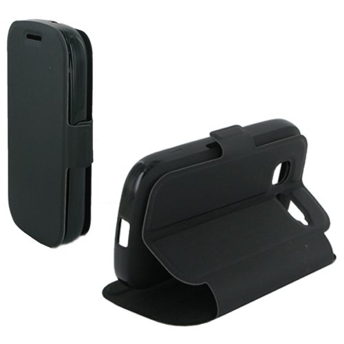Custodia Book Case Stand Nero per Alcatel Pop 2