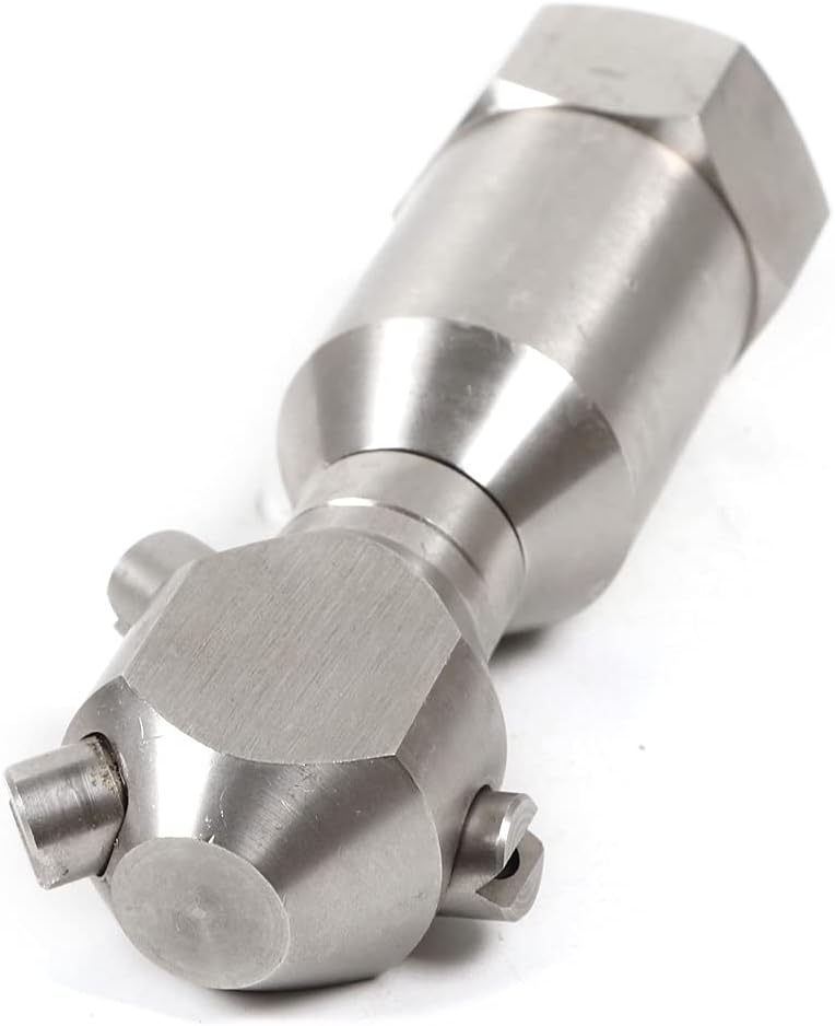 Washing Nozzle Continuous Cleaning Nozzle 1/2 Tank Wash 3 Nozzle Water 5 Bar Internal Thread Pressure Sewer Jetter 304 Stainless Steel Drain Pipe 3 Jet Head 360° Rotary Nozzle Jet