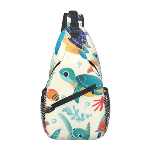 Cross Chest Bag Diagonally - Quality, Durable, and Spacious Shoulder Bag for Men and Women sea turtles Prints - Main Image