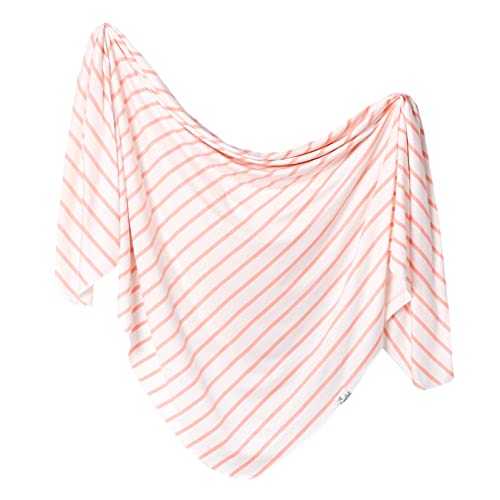 Image of Large Premium Knit Baby Swaddle Receiving Blanket"Lainey" by Copper Pearl