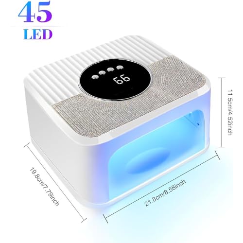 Image of THR3E STROKES Professional Intelligent LED Automatic Sensor LED UV Nail Dryer Nail Curing Nail Art Lamp Manicure Pedicure Tool Gel Based Nail Polish for All Kind of Nail Paints (268W L5)