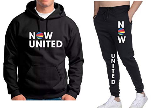 Conjunto Feminino e masculino Blusão Canguru Now United Music COR:PRETO;TAMANHO:P