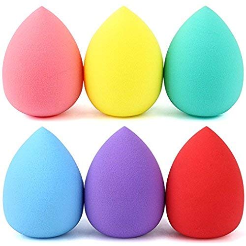 Makeup Sponges, ESARORA 6 Pieces (3+3) Foundation Blending Sponges Flawless Makeup Blender for Liquid Creams and Powders - Multi Color and Saving Money Makeup Sponge
