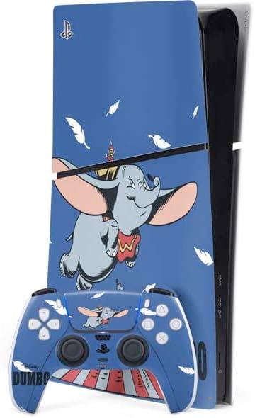 Skinit Decal Gaming Skin Compatible with PS5 Slim Digital Edition Bundle - Officially Licensed Disney Dumbo Variant Poses Design