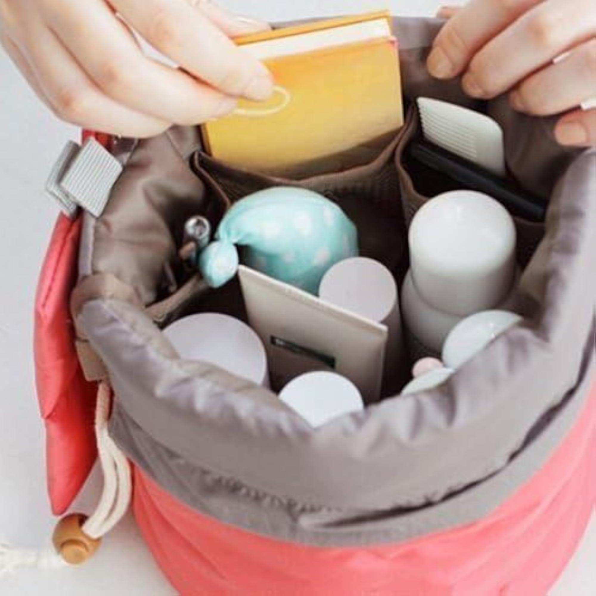 Round Jewelry Pouch Box, Travel Cosmetic Organizer