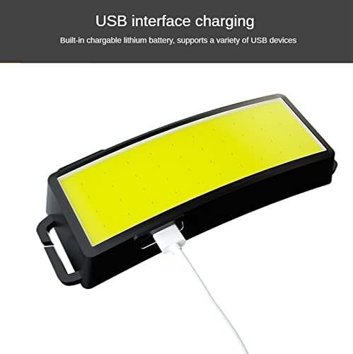 Miniatura 6 de Junchi Linterna frontal súper brillante recargable por USB, 100000 lúmenes, faros COB de haz ancho, diadema ligera ajustable con 3 modos de luz para
