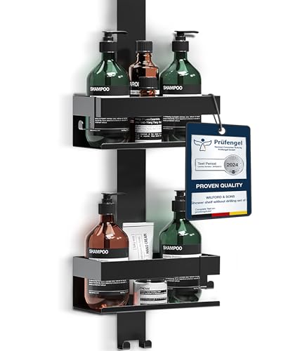 Duschablage zum Hängen ohne Bohren -Hängeregal Badablage Edelstahl | Duschregal Rostfrei | Badregale, Badezimmer Shower Caddy, Badezimmer Organizer, Duschkorb, Shampoo Halterung - Schwarz Duschablage zum Hängen ohne Bohren -Hängeregal Badablage Edelstahl | Duschregal Rostfrei | Badregale, Badezimmer Shower Caddy, Badezimmer Organizer, Duschkorb, Shampoo Halterung - Schwarz