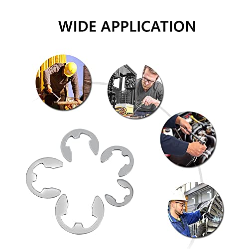 120Pcs 10 Size 304 Stainless Steel E-Clip Retaining Snap Opening Ring Circlip Kit 1.5/2 /3/4/5/6/7/8/9/10Mm With Plastic Box #TOP3