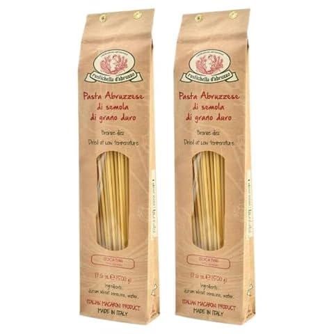 Rustichella d'Abruzzo Bucatini (Pack of 2), 500g Each - Classic Italian Pasta with a Hole - Perfect for Amatriciana Sauce - Artisan Pasta from Abruzzo Cover
