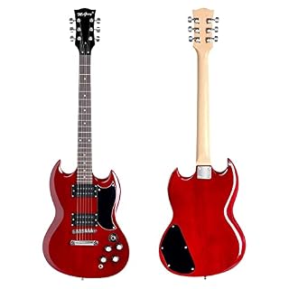 McGrey Rockit guitare électrique double encoche set complet Cherry Red - Les Beatles, Paul McCartney, John Lennon, RIngo Starr, George Harrison McGrey Rockit guitare électrique double encoche set complet Cherry Red – Image 2