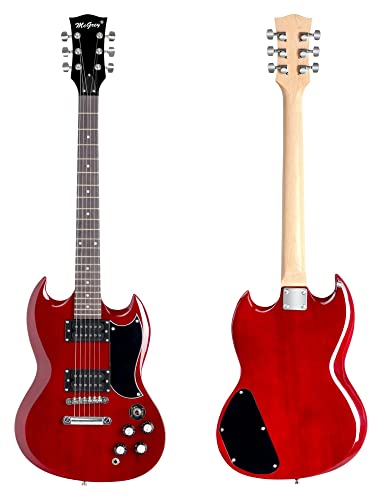 McGrey Rockit guitare électrique double encoche set complet Cherry Red - Les Beatles, Paul McCartney, John Lennon, RIngo Starr, George Harrison McGrey Rockit guitare électrique double encoche set complet Cherry Red – Image 3