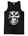 Silver Skull Men's Tank Top T-shirt (Large, BLACK)