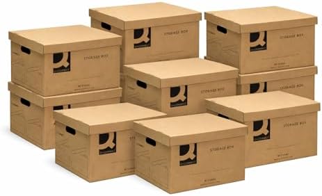 Q-Connect Archive Storage Boxes with Lids, 10 Pack 335x400x250mm ...