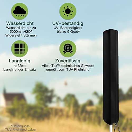 Awnic Schutzhülle für Wäschespinne Abdeckung Schutzhülle für Wäscheschirm wasserdichte (185x16x16 cm)